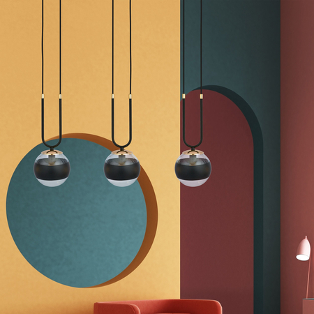 Lampa wisząca GLAM 3 BLACK/STRIPE Emibig 1113/3 czarny