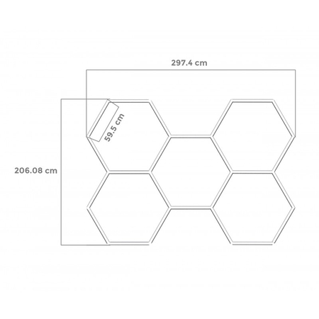 Modułowy system oświetleniowy autogamma HEXAGON LED 297 x 206 cm 6000K PC