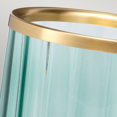 Lampa stołowa Arno - 1 źródło światła - Postarzany mosiądz Quintiesse QN-ARNO-GREEN-AB