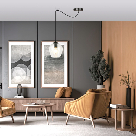 Lampa wisząca LEVEL 1 BL TRANSPARENT Emibig 756/1 czarny