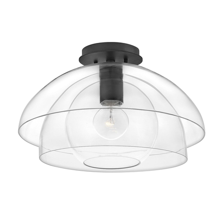 Lampa wisząca / Półplafon Lotus - 1 źródło światła - Czarna Quintiesse QN-LOTUS-P-BLK