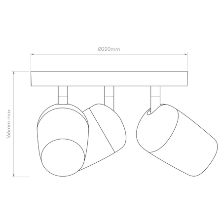 Spot Astro Koto Triple Round 1478013 Matowy Biały