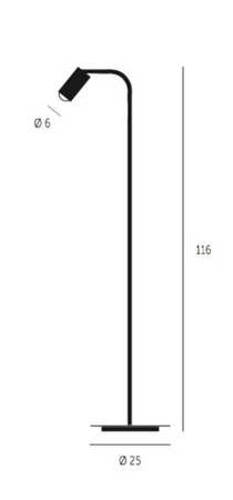 Lampa podłogowa Casablanca TU15-LS03WD Tubus Black Matt