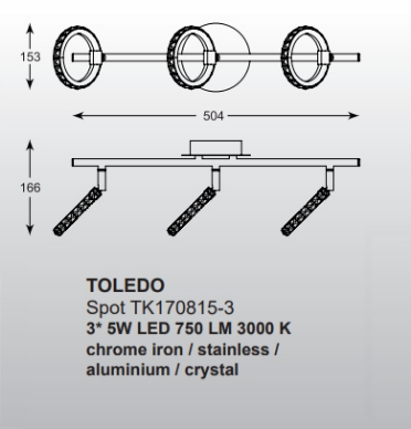Lampa sufitowa Zuma Line TK170815-3 Toledo Wall