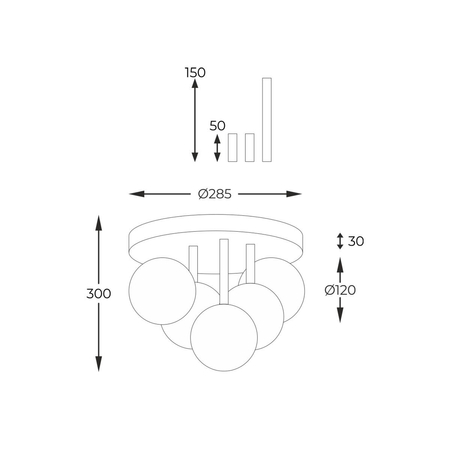 Lampa sufitowa Zuma Line Ali 5645 biały/złoty