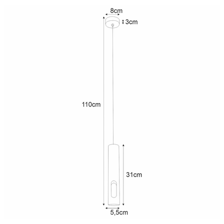 Lampa wisząca ENOLA Kaja K-4865 czarny