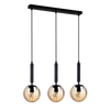 Lampa wisząca Italux PND-2324-3L BK+AMB Ravena
