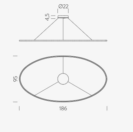 Lampa wisząca Nemo ELPLOW58 Ellisse Mega Uplight