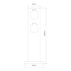 Eko-Light Słupek Ogrodowy Electric 40cm 2 Gniazda 16A EKO0432 CZARNY
