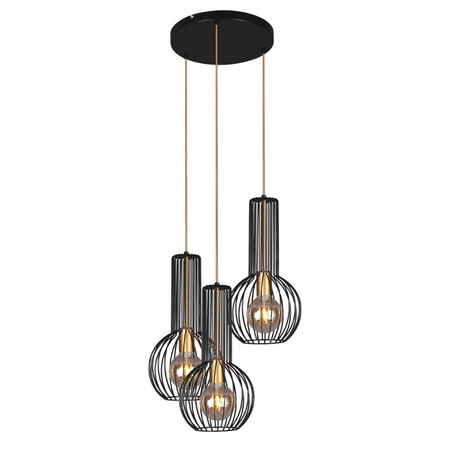 Lampa wisząca ARVI BLACK Kaja K-4522 czarny/złoty