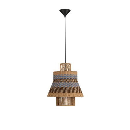 Lampa wisząca Luces Exclusivas MURVOLO LE45361 drewno jasne i ciemne, niebieski