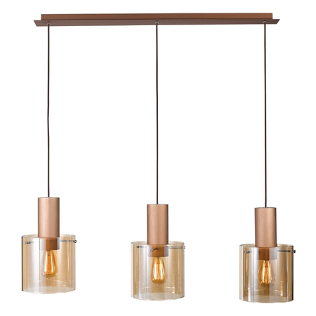 Lampa wisząca Italux Javier MD17076-3B Brąz antyczny, czarny