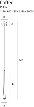 Lampa wisząca Maxlight COFFEE P0372 czarny/chrom