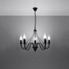 Sollux Lighting Żyrandol MINERWA 5 czarny SL.0218