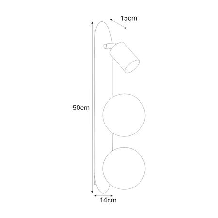 Kinkiet Kaja ARIES K-5481 czarny, biały