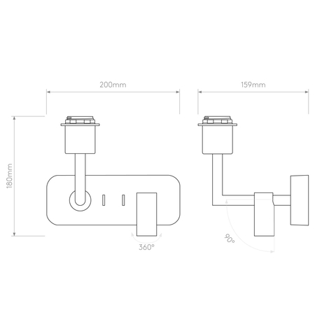 Kinkiet Astro Side by Side 1406002 Matowy Czarny