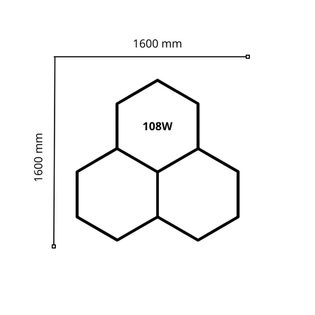 Lampa LED Hexagon Blaupunkt 108W geometryczny panel sufitowy led 4000K CRI90 w kształcie plastra miodu
