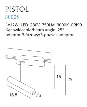 Lampa szynowa Maxlight S0005 biały