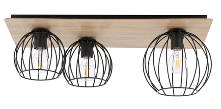 Sigma 32359 CYBER 3 prostokąt dąb/czarny plafon