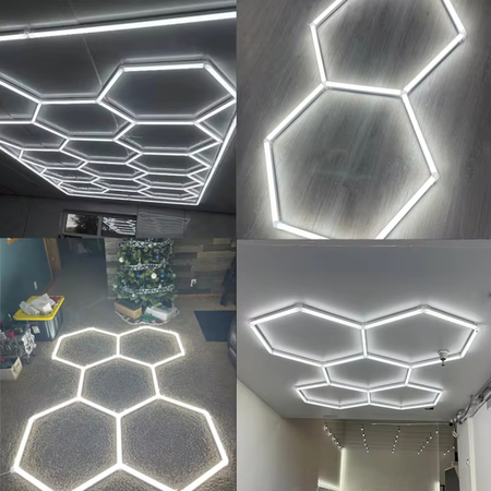 Lampa LED Hexagon Blaupunkt 173W geometryczny panel sufitowy led 4000K CRI90 w kształcie plastra miodu