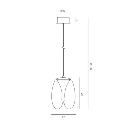 Lampa wisząca Azzardo PAMELA AZ5825 SMOKY