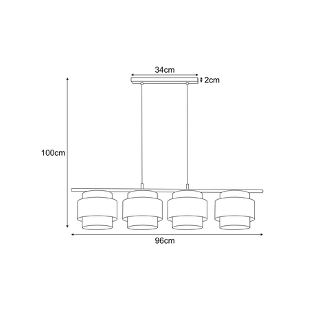 Lampa wisząca ETELA Kaja K-5173 czarny