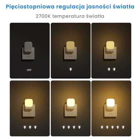 Eko-Light Lampka Wtykowa Pati 2700K + PIR EKW1440 BIAŁY
