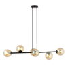 Lampa wisząca ROSSI 6 BL MIODOWY Emibig 876/6 czarny/złoty