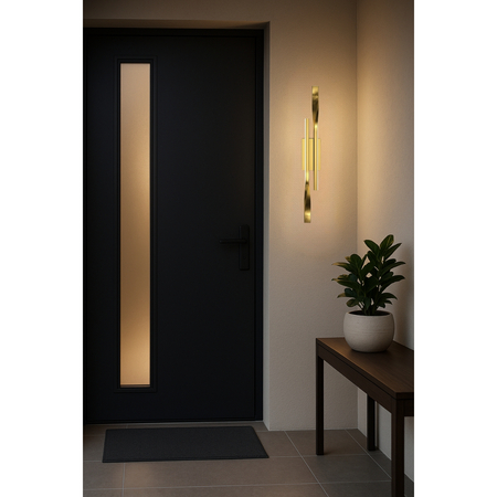 Kinkiet LED Abigali Vargo 12W nowoczesny 42cm złoty