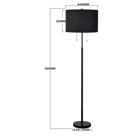 Light Prestige Lampa podłogowa Fogo czarna 2xE27 LP-0304/2F BK