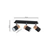 Milagro Lampa sufitowa JOKER BLACK/WOOD 3xGU10 MLP6304 CZARNY