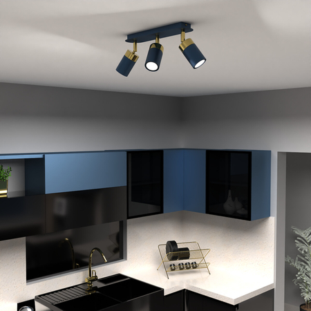 Milagro Lampa sufitowa JOKER NAVY BLUE/GOLD 3xGU10 MLP7724 GRANATOWY / ZŁOTY