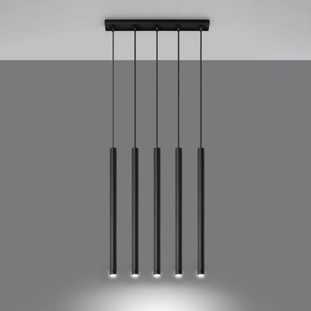 Sollux Lighting Lampa wisząca PASTELO 5 czarna SL.0472