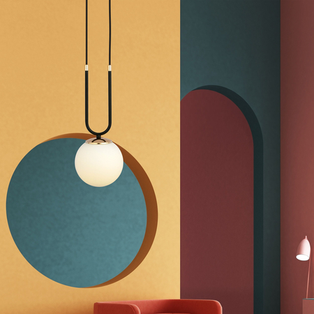 Lampa wisząca GLAM 1 BLACK/OPAL Emibig 1112/1 biały/czarny