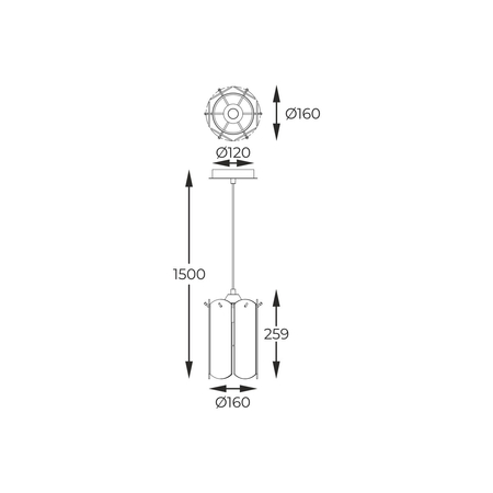 Lampa wisząca Zuma Line MD3523-1-EGN NIRA LAMPA WISZĄCA ZŁOTA/GOLD