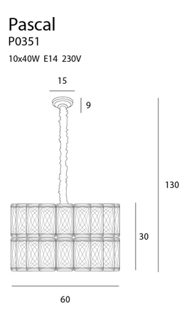 Lampa wisząca Maxlight P0351 złoty
