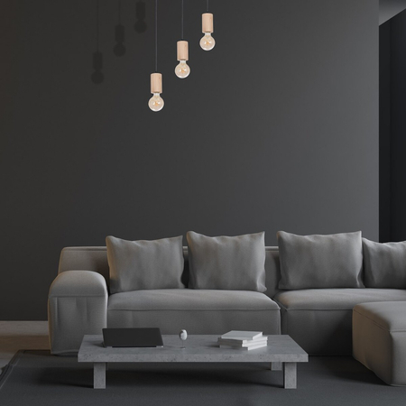 Milagro Lampa wisząca LINES 3xE27 MLP8826 Naturalne drewno