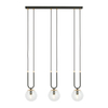 Lampa wisząca GLAM 3 BLACK/TRANSPARENT Emibig 1114/3 czarny