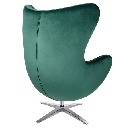 Fotel EGG SZEROKI VELVET ciemny zielony. 18 - welur, podstawa stal