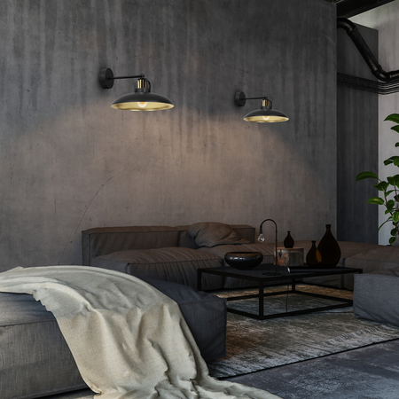 Milagro Kinkiet FELIX BLACK/GOLD 1xE27 MLP8904 CZARNY / ZŁOTY