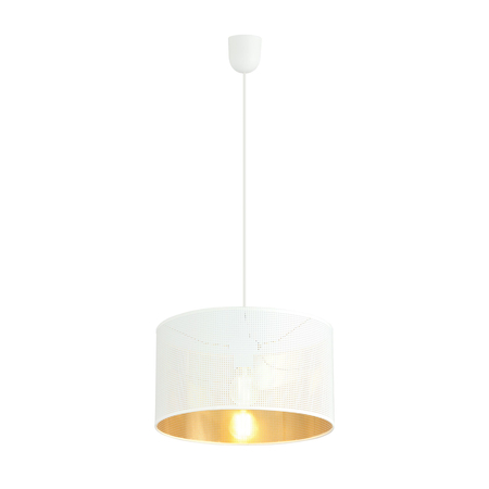 Lampa wisząca ASTON 1 WHITE/GOLD Emibig 1147/1 biały/czarny