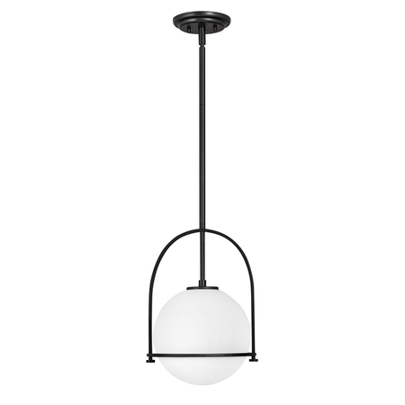 Średnia lampa wisząca Somerset - 1 źródło światła - Czarna Quintiesse QN-SOMERSET-P-O-BK