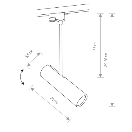 Oprawa szynowa 1-fazowa PROFILE EYE SUPER C white 9245 Nowodvorski Lighting