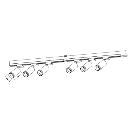 Milagro Zestaw Oprawa Pipe Ring Track Czarny 6xGU10 2m ML2085 CZARNY