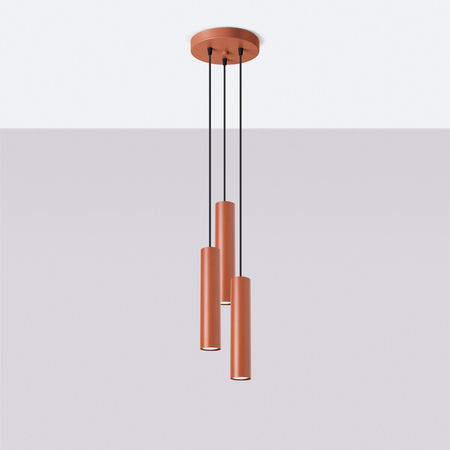 Sollux Lighting Lampa wisząca LAGOS 3P ochra czerwona SL.1492