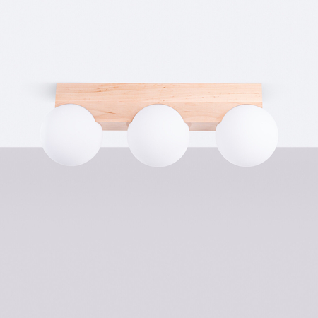 Sollux Lighting Plafon BULBO 3 naturalne drewno SL.1684