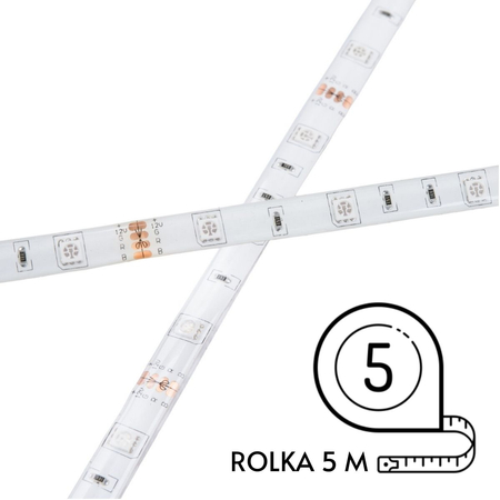 Taśma LED Greenie RGB 1m diody 5050 7.2W/mb, wodoodporna IP65, RGB Rolka 5m