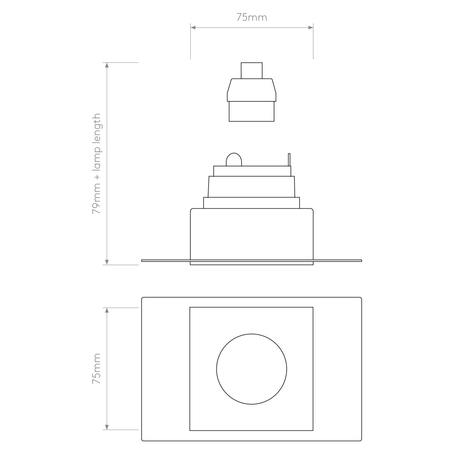 Spot Astro Trimless Square Fixed 1248018 Matowy Biały