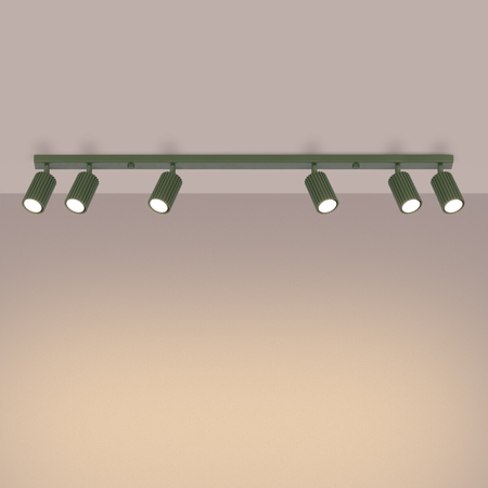 Sollux Lighting Plafon KARBON 6L zielony oliwkowy SL.1623