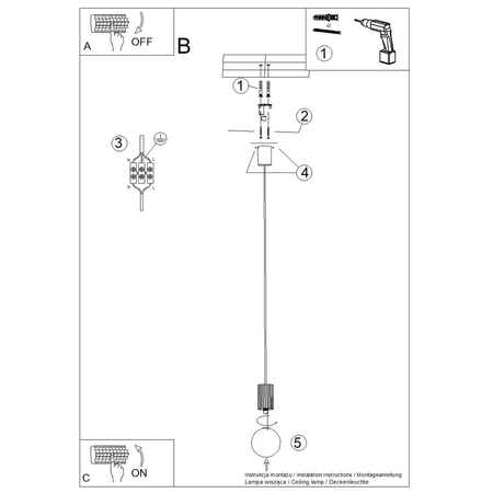 Sollux Lighting Lampa wisząca HALO 1 beżowa SL.1719